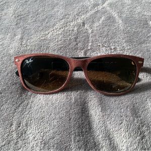 Ray-Ban maroon suede sunglasses